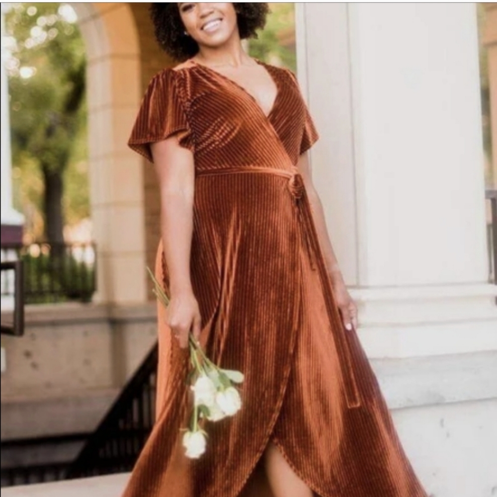 Baltic Børn Ribbed Velvet Maxi Dress